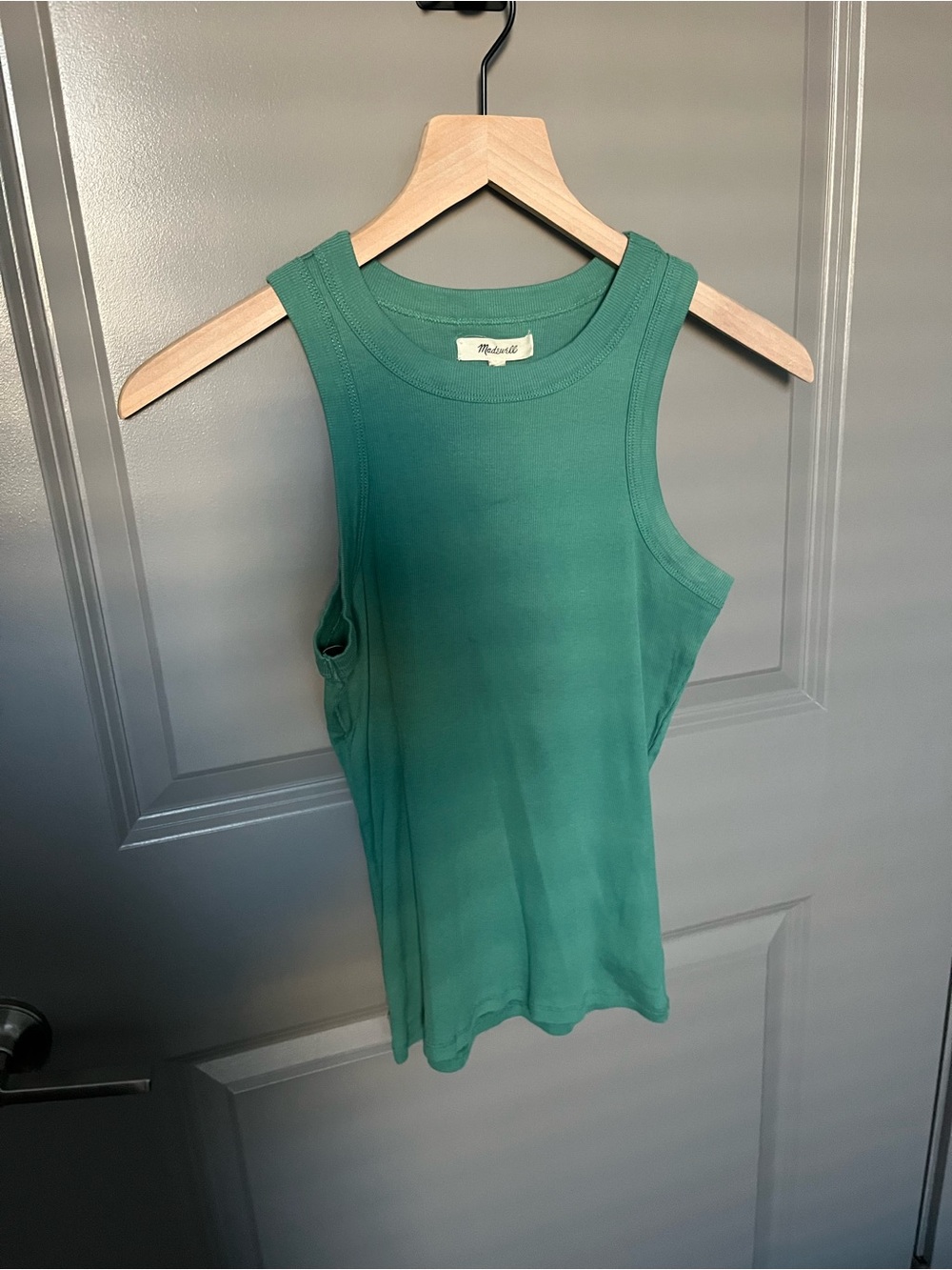 Madewell Teal Green Ribbed Tank Top - Sleeveless Knit